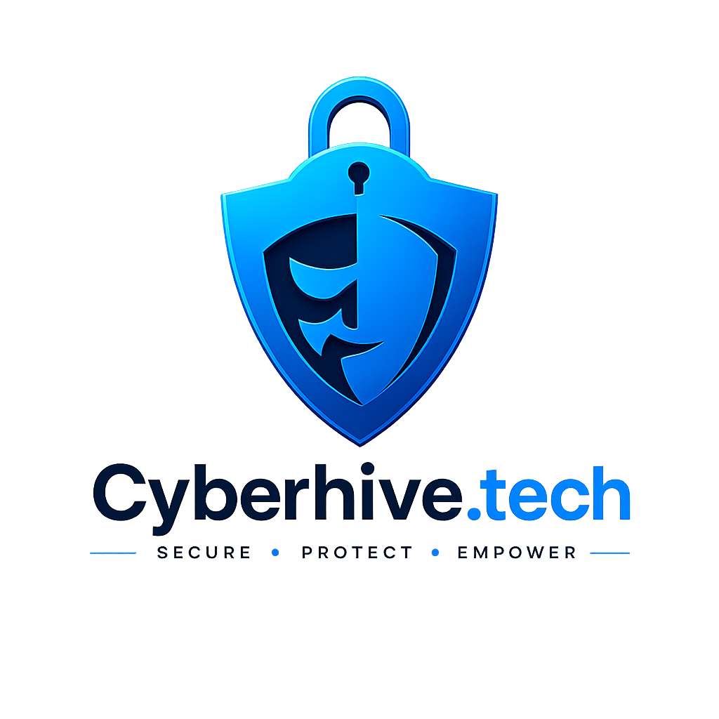 Cyberhive.tech shield logo and Secure, Protect, Empower tagline